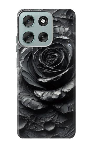 S3969 Black Rose Hard Brush Stroke Hülle Schutzhülle Taschen für Motorola Moto G56