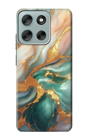 S3993 Green Marble Gold Veins Hülle Schutzhülle Taschen für Motorola Moto G56