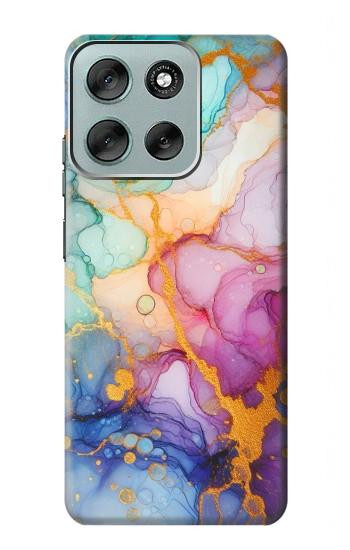 S4001 Multicolored Abstract Lilac Emerald Hülle Schutzhülle Taschen für Motorola Moto G56