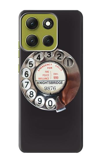 S0059 Retro Rotary Phone Dial On Hülle Schutzhülle Taschen für Motorola Moto G86