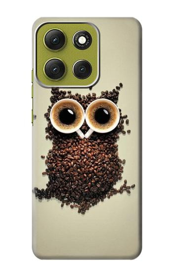 S0360 Coffee Owl Hülle Schutzhülle Taschen für Motorola Moto G86