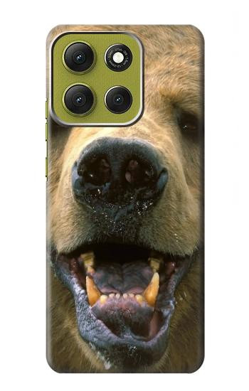 S0840 Grizzly Bear Face Hülle Schutzhülle Taschen für Motorola Moto G86