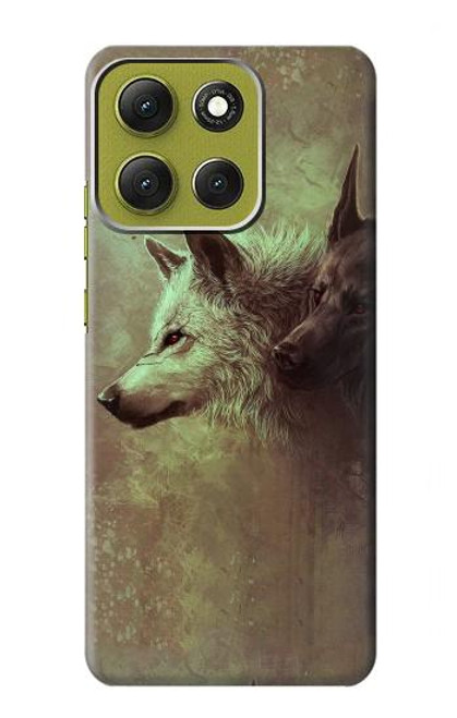 S0931 White Black Wolf Hülle Schutzhülle Taschen für Motorola Moto G86 S0931 White Black Wolf Hülle Schutzhülle Taschen für Motorola Moto G86