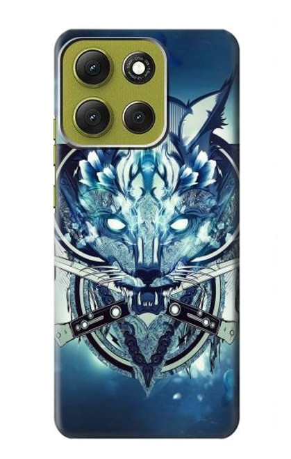 S1135 Wolf with knives Rock Hülle Schutzhülle Taschen für Motorola Moto G86 S1135 Wolf with knives Rock Hülle Schutzhülle Taschen für Motorola Moto G86