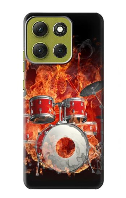 S1431 Skull Drum Fire Rock Hülle Schutzhülle Taschen für Motorola Moto G86 S1431 Skull Drum Fire Rock Hülle Schutzhülle Taschen für Motorola Moto G86