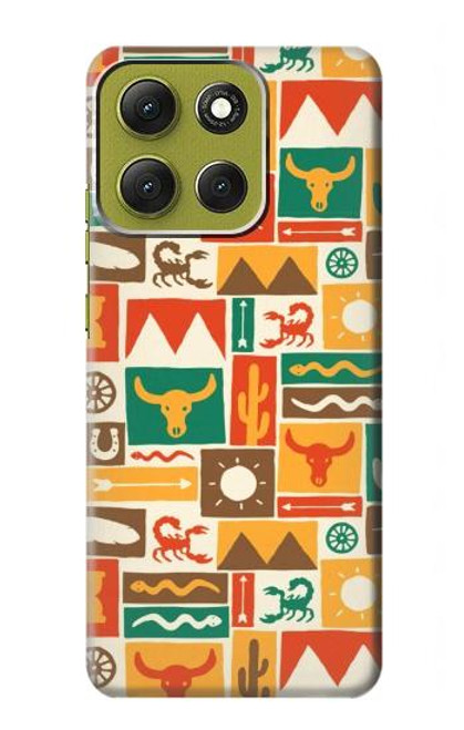S1873 Western Pattern Hülle Schutzhülle Taschen für Motorola Moto G86 S1873 Western Pattern Hülle Schutzhülle Taschen für Motorola Moto G86