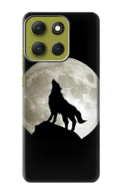 S1981 Wolf Howling at The Moon Hülle Schutzhülle Taschen für Motorola Moto G86 S1981 Wolf Howling at The Moon Hülle Schutzhülle Taschen für Motorola Moto G86
