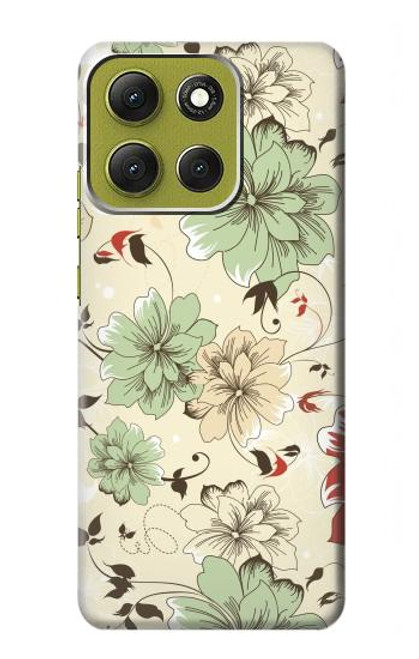 S2179 Flower Floral Vintage Art Pattern Hülle Schutzhülle Taschen für Motorola Moto G86 S2179 Flower Floral Vintage Art Pattern Hülle Schutzhülle Taschen für Motorola Moto G86