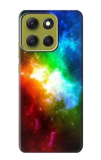 S2312 Colorful Rainbow Space Galaxy Hülle Schutzhülle Taschen für Motorola Moto G86