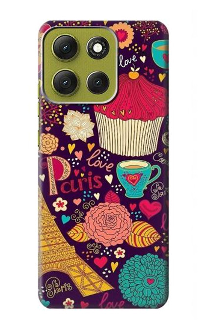 S2353 Paris Cartoon Vintage Pattern Hülle Schutzhülle Taschen für Motorola Moto G86 S2353 Paris Cartoon Vintage Pattern Hülle Schutzhülle Taschen für Motorola Moto G86