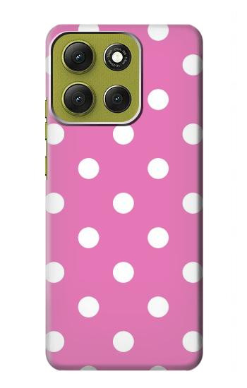 S2358 Pink Polka Dots Hülle Schutzhülle Taschen für Motorola Moto G86
