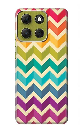 S2362 Rainbow Colorful Shavron Zig Zag Pattern Hülle Schutzhülle Taschen für Motorola Moto G86