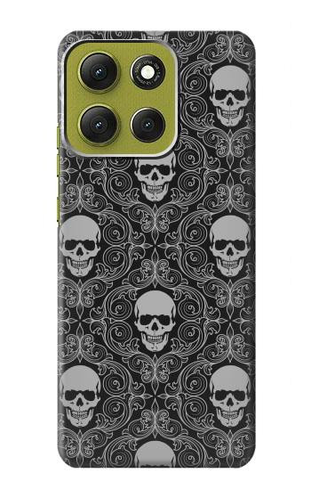 S2371 Skull Vintage Monochrome Pattern Hülle Schutzhülle Taschen für Motorola Moto G86