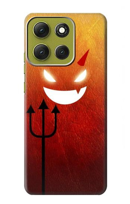 S2454 Red Cute Little Devil Cartoon Hülle Schutzhülle Taschen für Motorola Moto G86