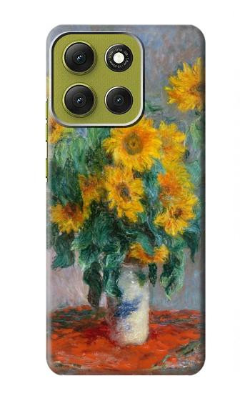 S2937 Claude Monet Bouquet of Sunflowers Hülle Schutzhülle Taschen für Motorola Moto G86