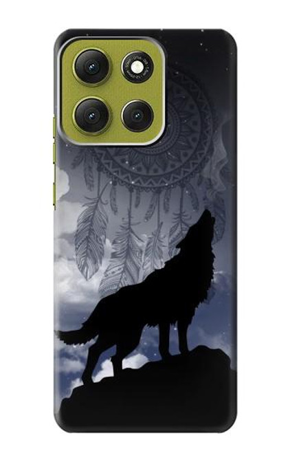 S3011 Dream Catcher Wolf Howling Hülle Schutzhülle Taschen für Motorola Moto G86
