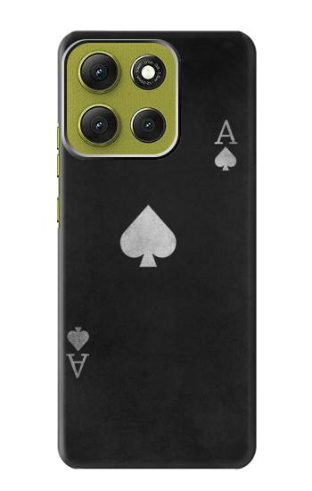 S3152 Black Ace of Spade Hülle Schutzhülle Taschen für Motorola Moto G86