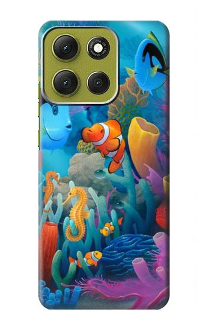 S3227 Underwater World Cartoon Hülle Schutzhülle Taschen für Motorola Moto G86