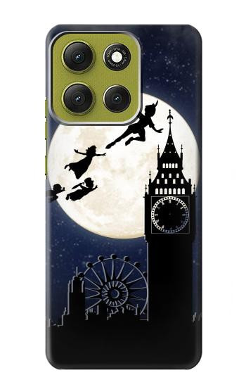 S3249 Peter Pan Fly Full Moon Night Hülle Schutzhülle Taschen für Motorola Moto G86