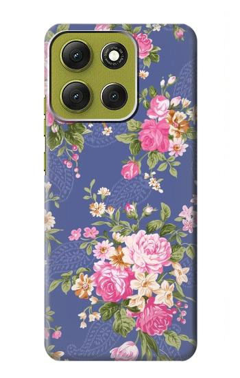 S3265 Vintage Flower Pattern Hülle Schutzhülle Taschen für Motorola Moto G86