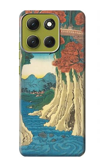 S3348 Utagawa Hiroshige The Monkey Bridge Hülle Schutzhülle Taschen für Motorola Moto G86