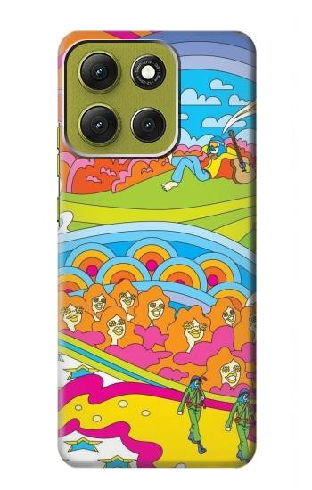 S3407 Hippie Art Hülle Schutzhülle Taschen für Motorola Moto G86