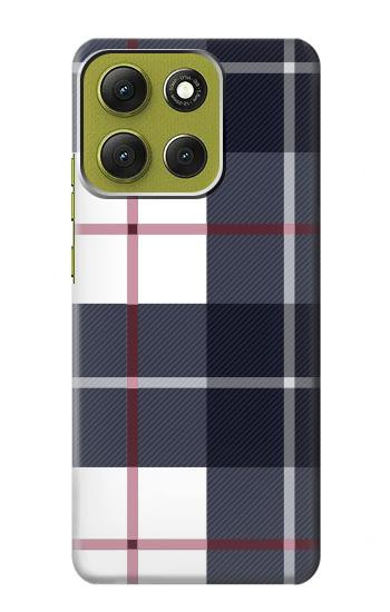 S3452 Plaid Fabric Pattern Hülle Schutzhülle Taschen für Motorola Moto G86