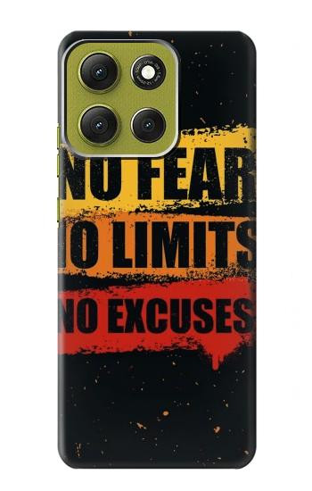 S3492 No Fear Limits Excuses Hülle Schutzhülle Taschen für Motorola Moto G86