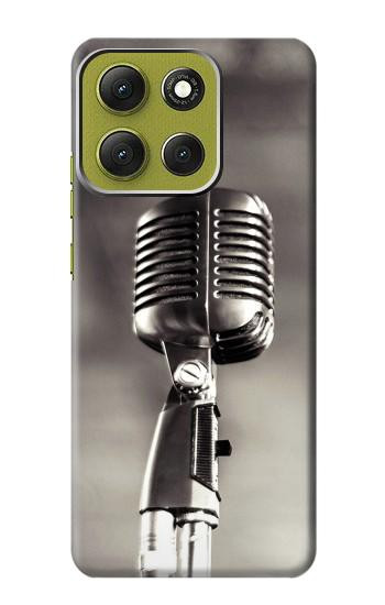 S3495 Vintage Microphone Hülle Schutzhülle Taschen für Motorola Moto G86