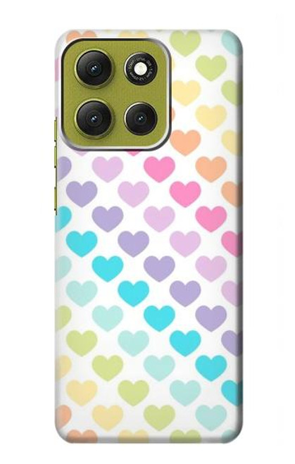 S3499 Colorful Heart Pattern Hülle Schutzhülle Taschen für Motorola Moto G86