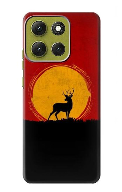 S3513 Deer Sunset Hülle Schutzhülle Taschen für Motorola Moto G86