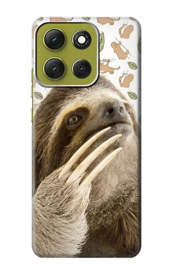 S3559 Sloth Pattern Hülle Schutzhülle Taschen für Motorola Moto G86