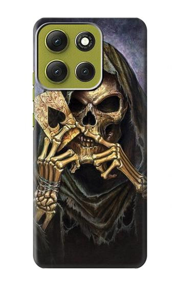 S3594 Grim Reaper Wins Poker Hülle Schutzhülle Taschen für Motorola Moto G86