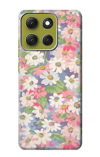 S3688 Floral Flower Art Pattern Hülle Schutzhülle Taschen für Motorola Moto G86
