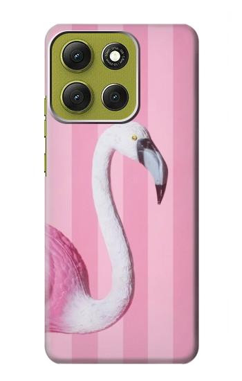 S3805 Flamingo Pink Pastel Hülle Schutzhülle Taschen für Motorola Moto G86