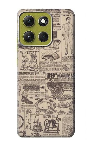 S3819 Retro Vintage Paper Hülle Schutzhülle Taschen für Motorola Moto G86