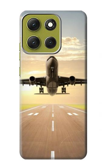 S3837 Airplane Take off Sunrise Hülle Schutzhülle Taschen für Motorola Moto G86