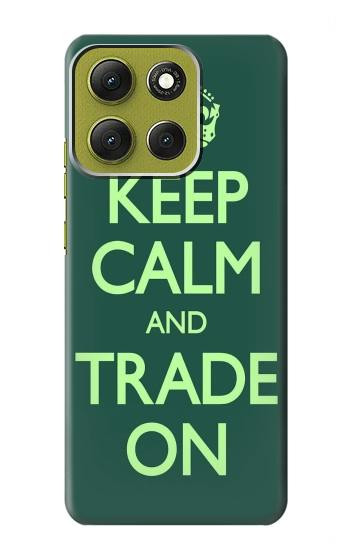 S3862 Keep Calm and Trade On Hülle Schutzhülle Taschen für Motorola Moto G86