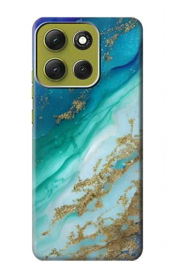 S3920 Abstract Ocean Blue Color Mixed Emerald Hülle Schutzhülle Taschen für Motorola Moto G86