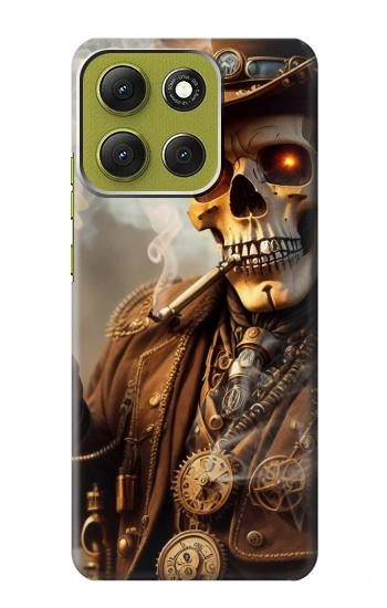 S3949 Steampunk Skull Smoking Hülle Schutzhülle Taschen für Motorola Moto G86