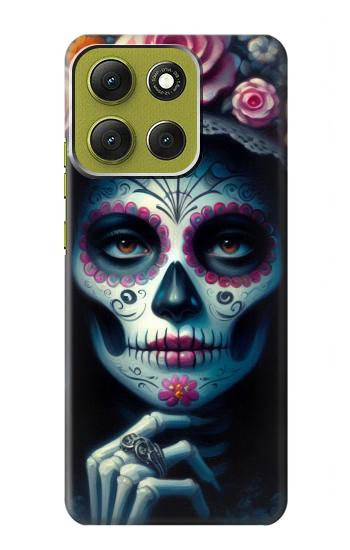 S3990 Girl Skull Steam Punk Gothic Hülle Schutzhülle Taschen für Motorola Moto G86