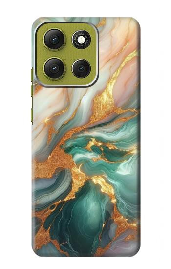 S3993 Green Marble Gold Veins Hülle Schutzhülle Taschen für Motorola Moto G86