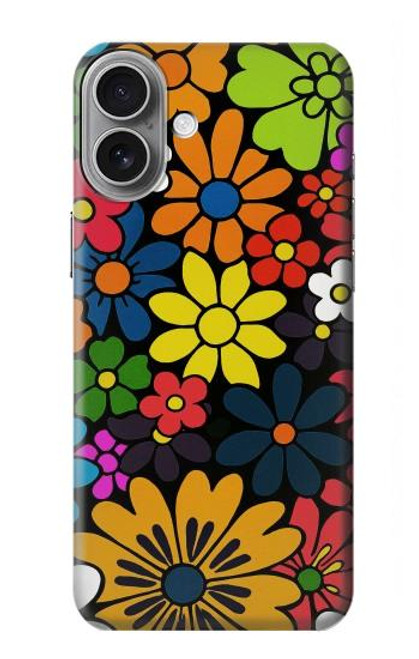 S4043 Colorful Flowers Cartoon Hülle Schutzhülle Taschen für iPhone 16 plus