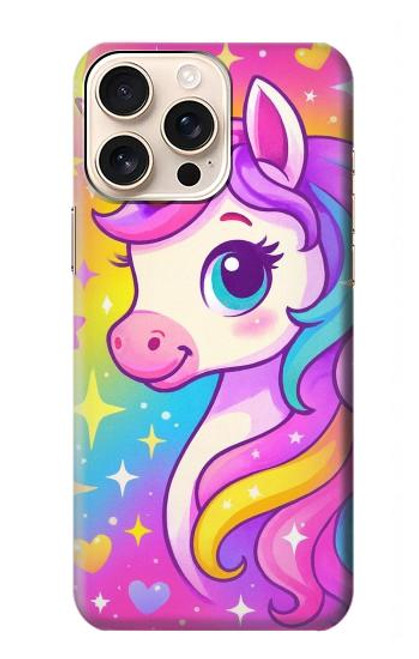 S4057 Cute Unicorn Cartoon Hülle Schutzhülle Taschen für iPhone 16 pro max