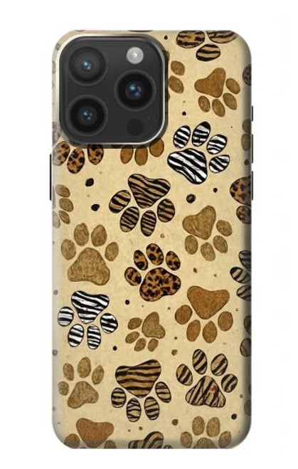S4032 Wild Animal Paw Foot Print Hülle Schutzhülle Taschen für iPhone 15 Pro Max