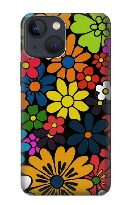 S4043 Colorful Flowers Cartoon Hülle Schutzhülle Taschen für iPhone 14