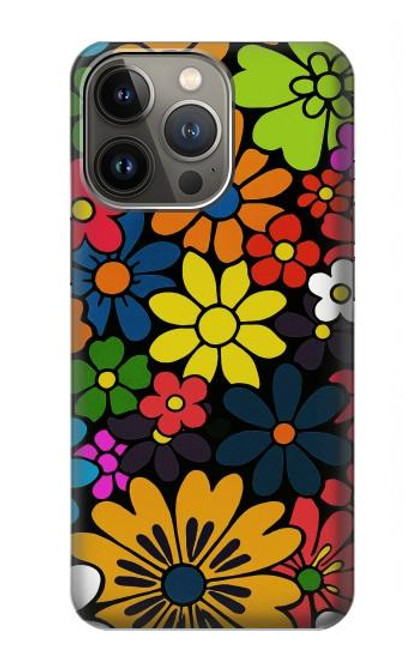 S4043 Colorful Flowers Cartoon Hülle Schutzhülle Taschen für iPhone 13 Pro Max