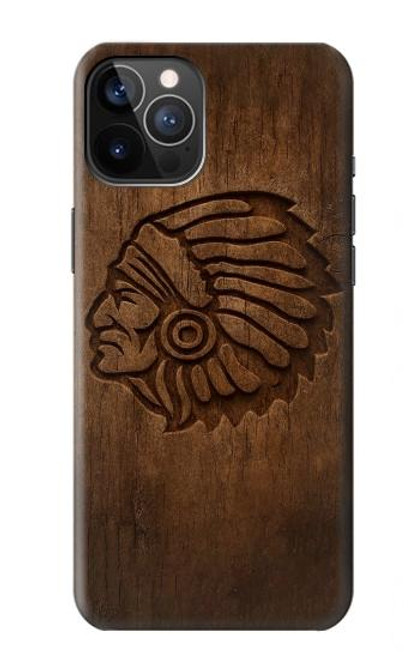 S4035 Native American Wood Carving Hülle Schutzhülle Taschen für iPhone 12, iPhone 12 Pro