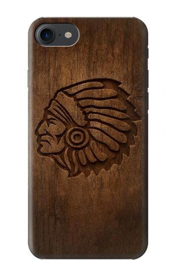 S4035 Native American Wood Carving Hülle Schutzhülle Taschen für iPhone 7, iPhone 8, iPhone SE (2020) (2022)