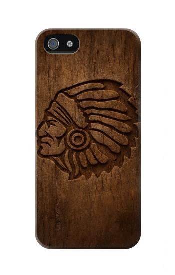 S4035 Native American Wood Carving Hülle Schutzhülle Taschen für iPhone 5 5S SE